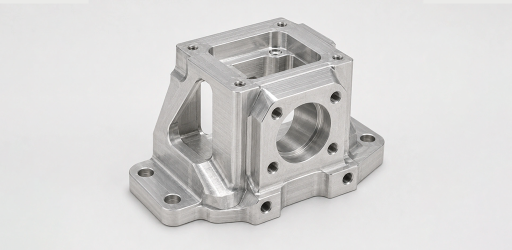 As-machined CNC aluminum part with visible machining marks