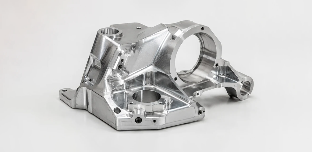 5-axis CNC machined aluminum part with as-machined finish
