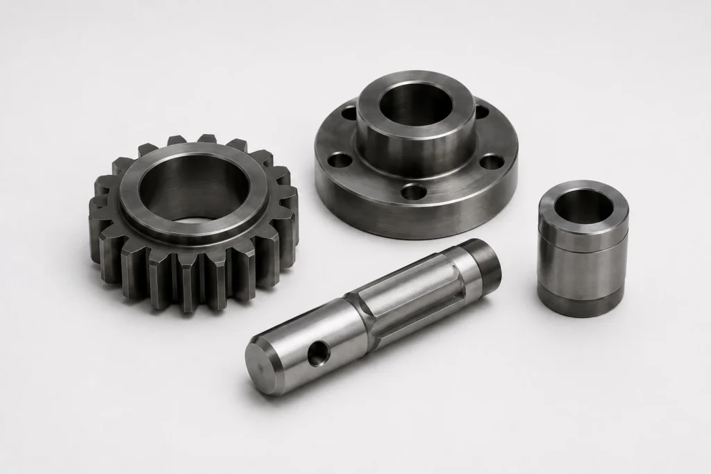 8620 alloy steel CNC machined gear, shaft, bushing, and wear-resistant components