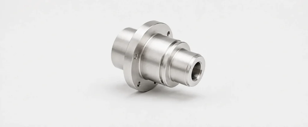 As-machined CNC turned metal part with visible machining finish