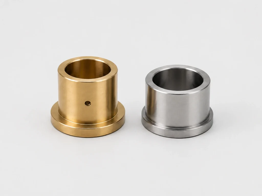 Precision CNC turned brass and stainless steel bushings and sleeves