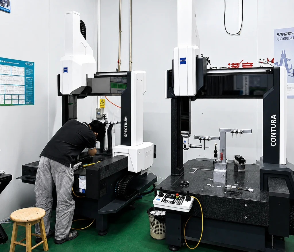 CNC machining quality control with CMM inspection
