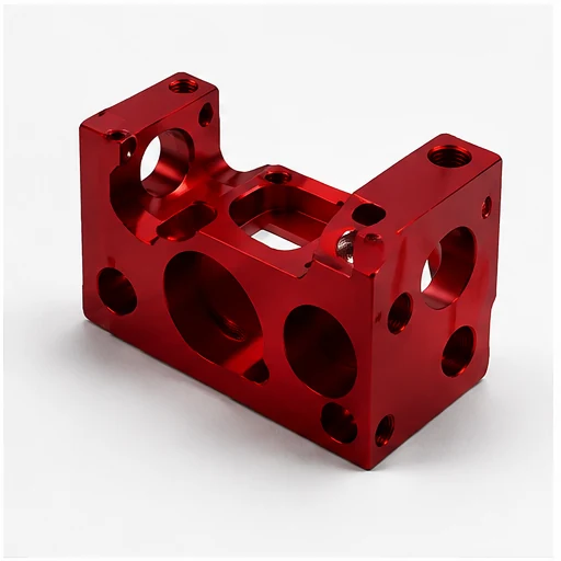 Red anodized CNC machined aluminum housing