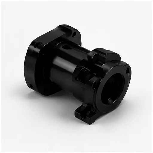 Black finished CNC machined housing