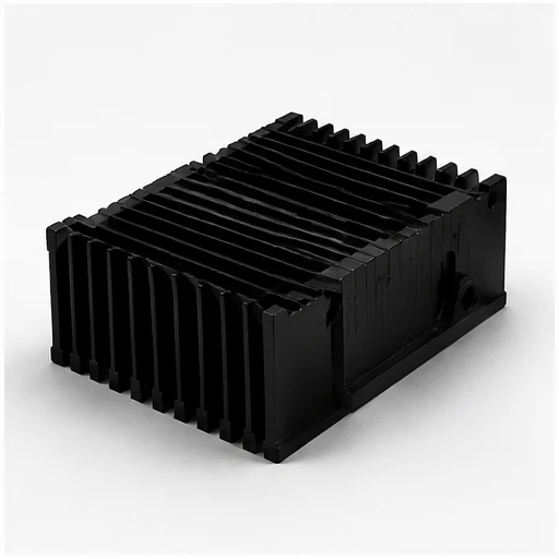 Black anodized CNC machined aluminum heatsink