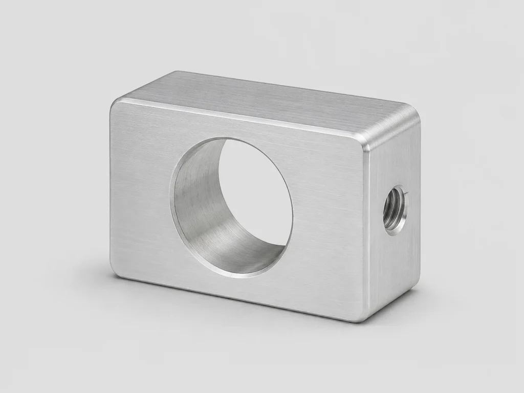 CNC machined aluminum part before surface finishing