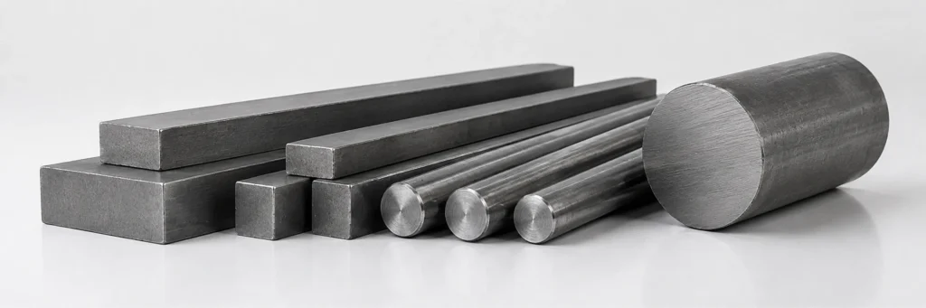 Steel bars and round stock for CNC turning