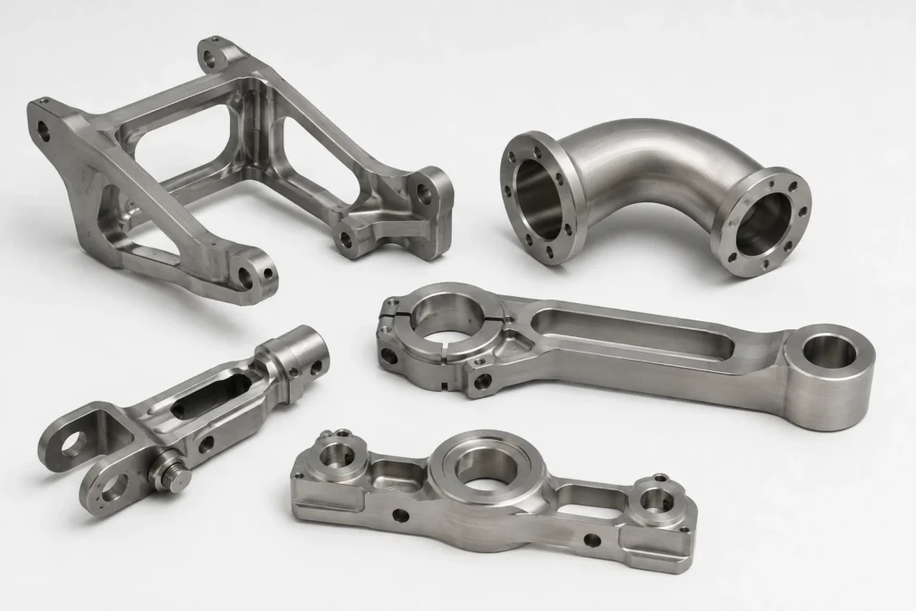 Grade 9 titanium CNC machined parts for structural components, tubing, brackets, and precision mechanical applications