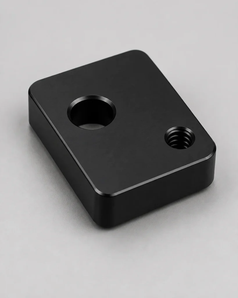 Black Type II anodized aluminum sample