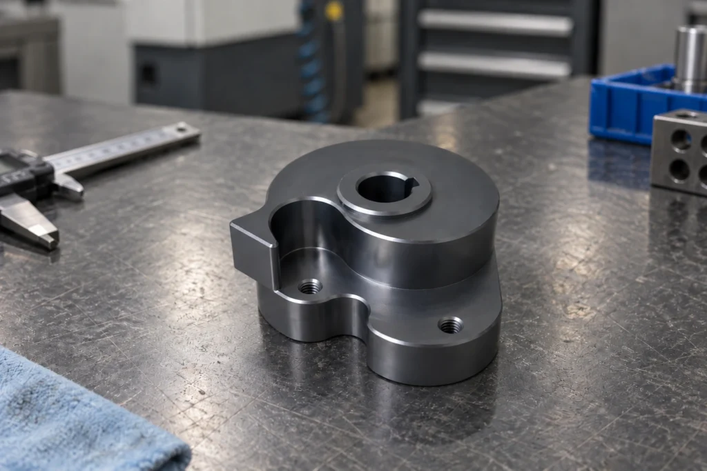 First-version CNC machined prototype part