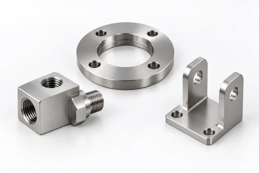 303 stainless steel CNC machined parts for shafts, bushings, fittings, and precision turned components