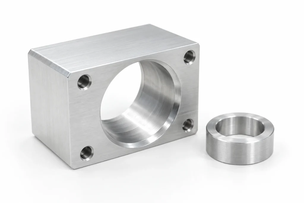 6061 aluminum CNC machined housing and bushing for general-purpose applications