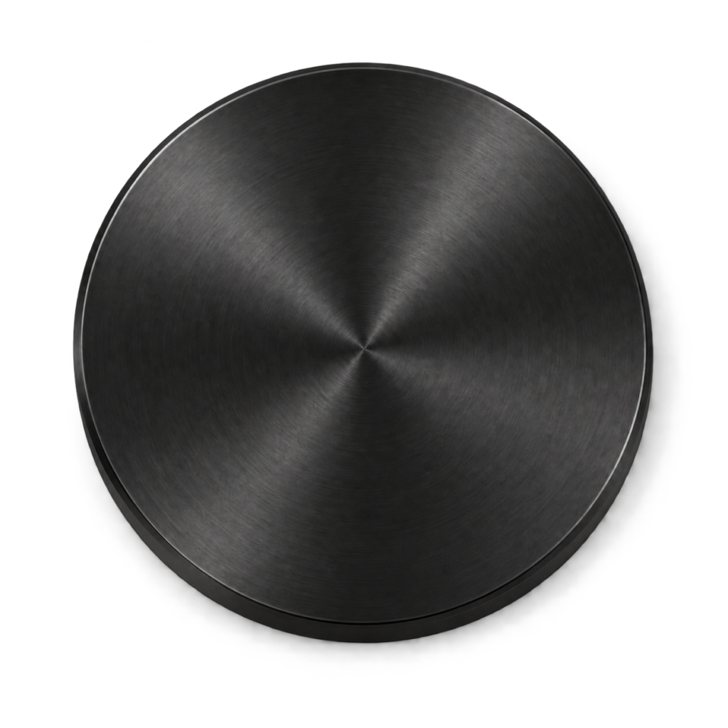 Black oxide metal surface finish sample