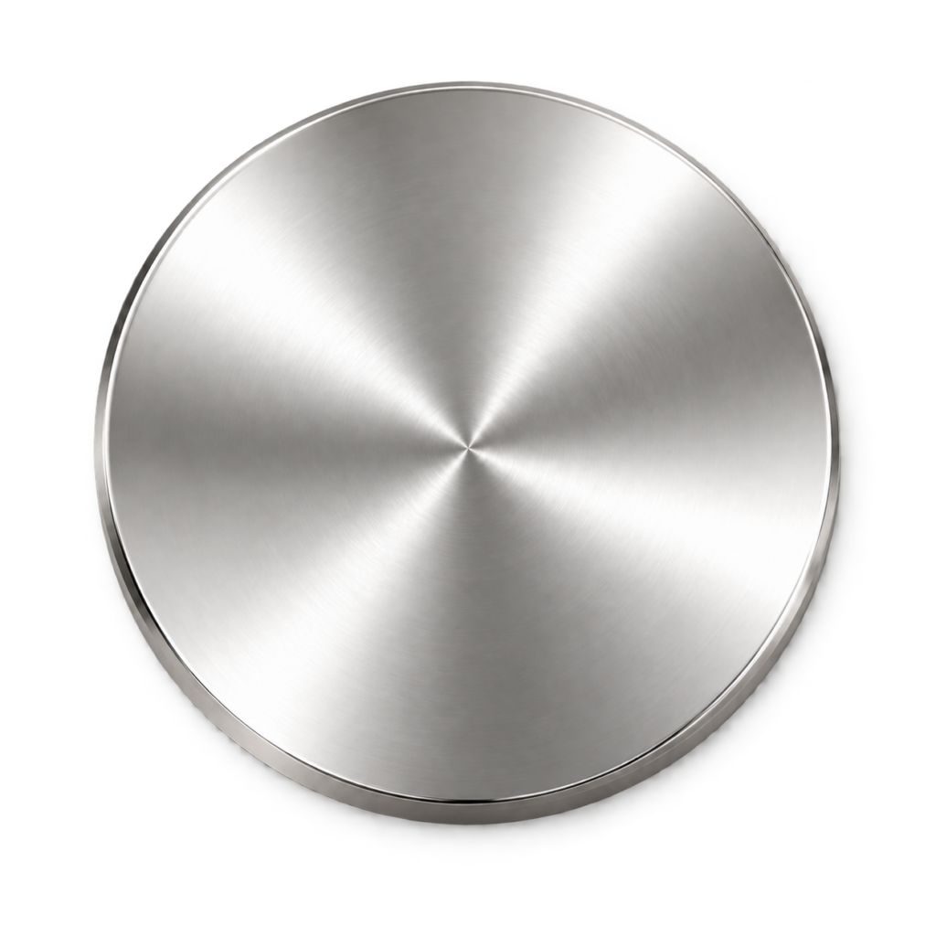 Nickel plated metal surface finish sample