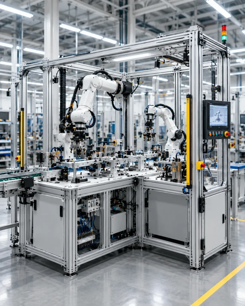 Robotic automation system for industrial production equipment
