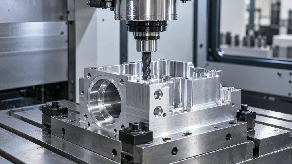 CNC milling a precision machined component for robotics