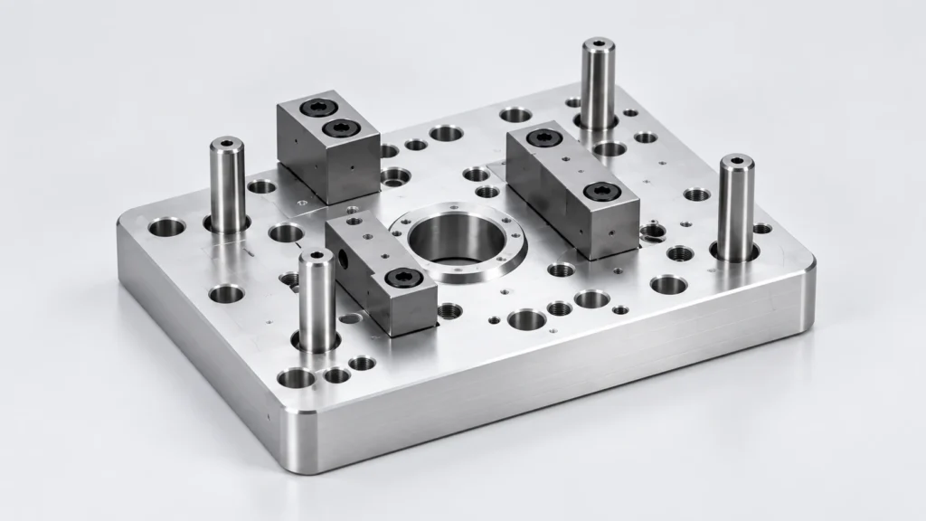 Precision CNC machined fixture and tooling plate for aerospace production