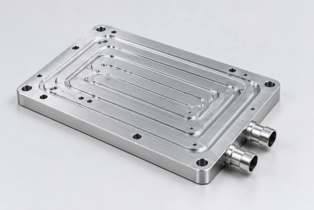 CNC machined battery cooling plate for EV thermal management