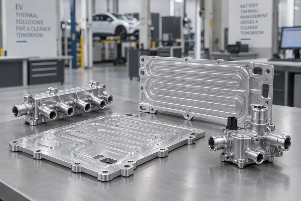 CNC machined components for EV battery and thermal management systems