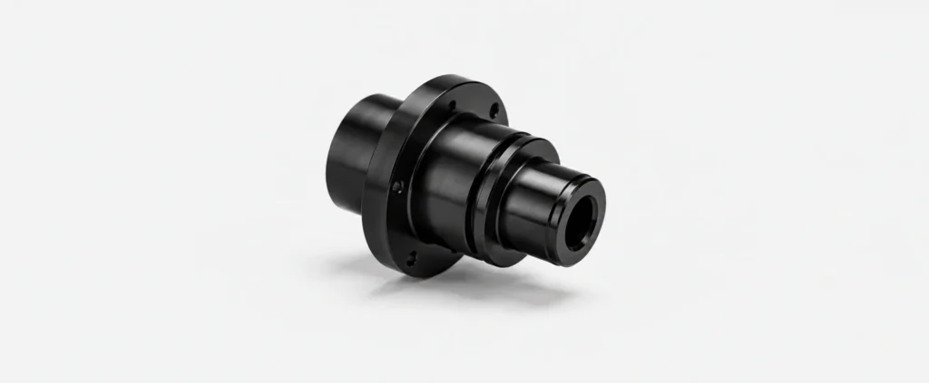 Black anodized CNC turned aluminum component