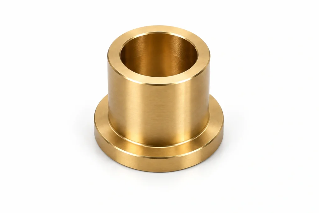 CNC machined brass flanged bushing