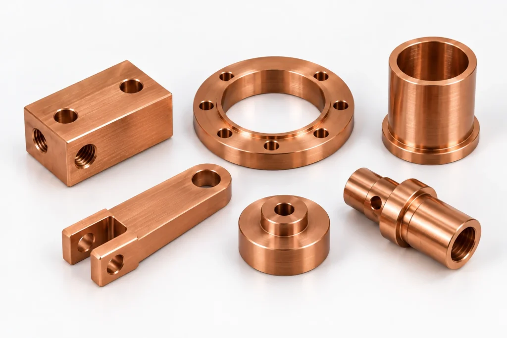 C101 oxygen-free copper CNC machined high-conductivity components