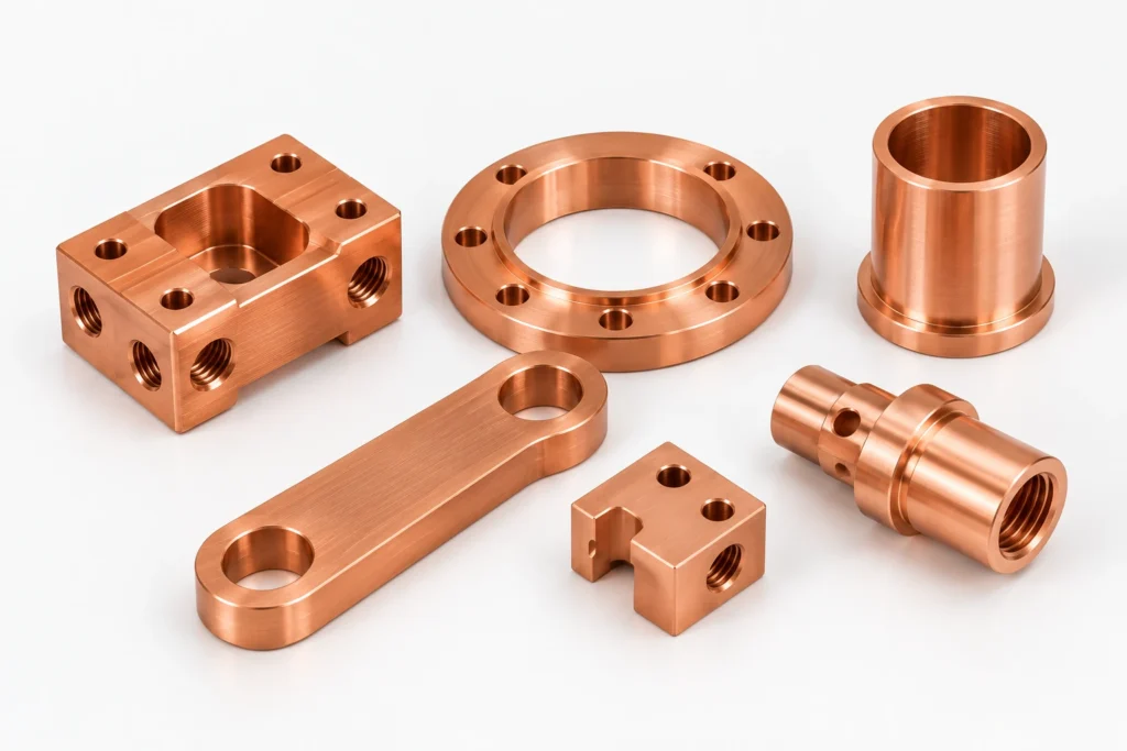 C110 copper CNC machined electrical and thermal components