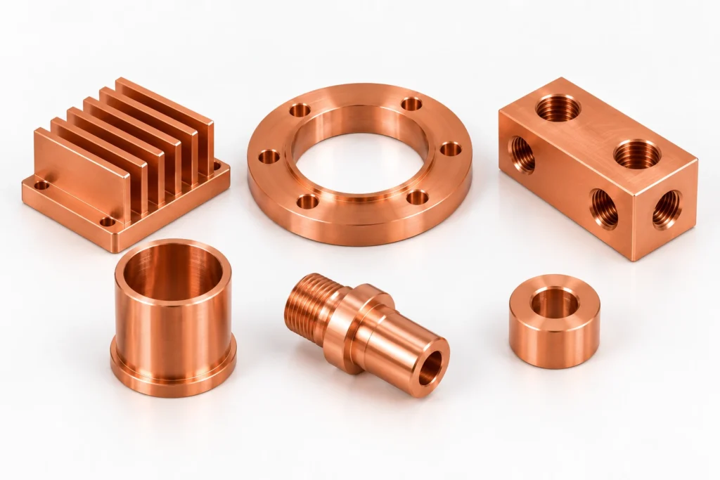 C145 tellurium copper CNC machined fittings, connectors and precision components