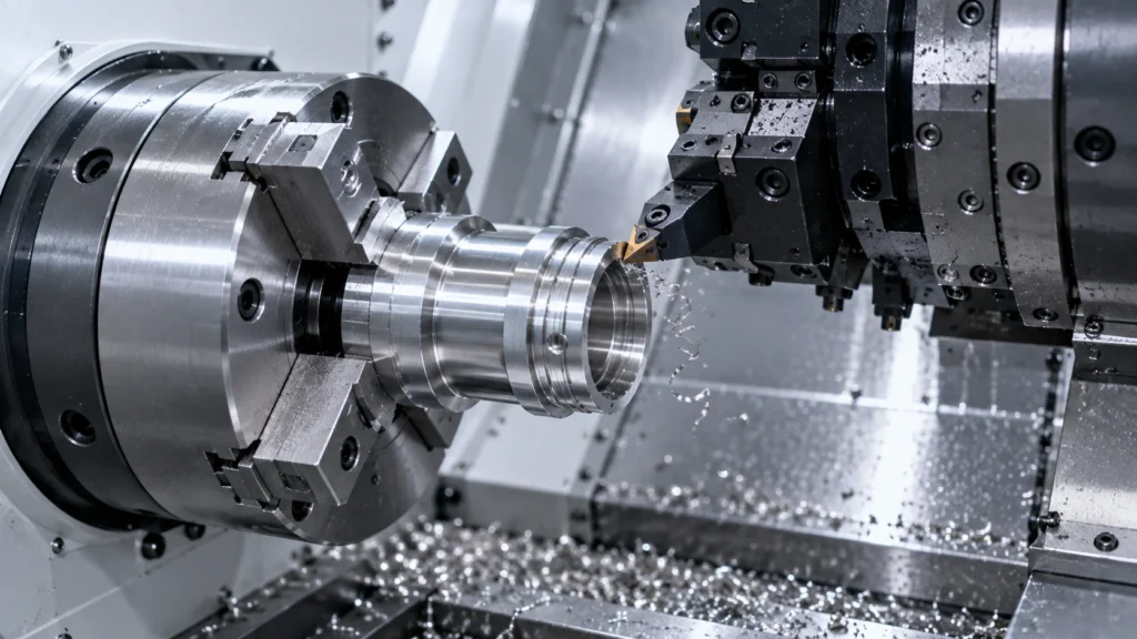 Precision CNC turning of cylindrical metal components