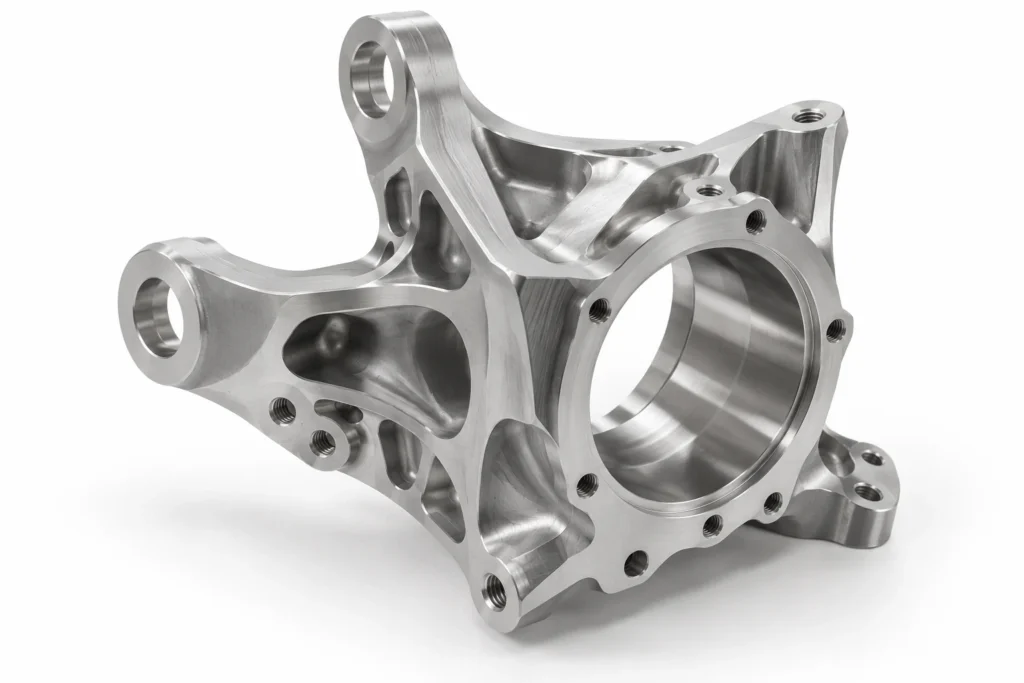 Complex 5-axis CNC machined prototype parts with multi-sided features