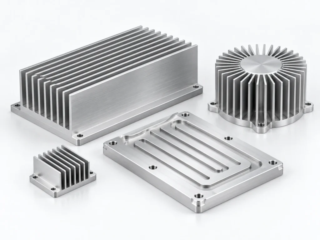 CNC machined aluminum heat sinks and thermal management components