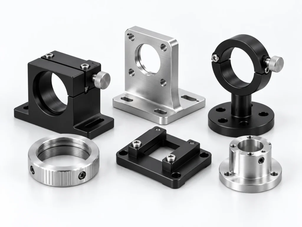 Precision machined optical and sensor mounting components