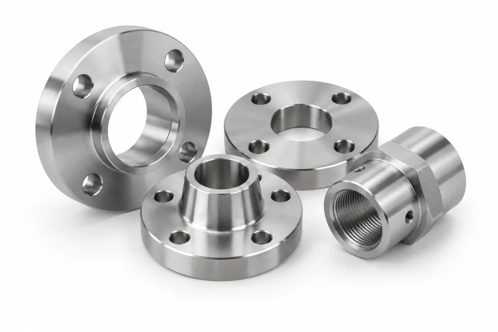 Precision CNC machined flanges and adapters for low-volume production