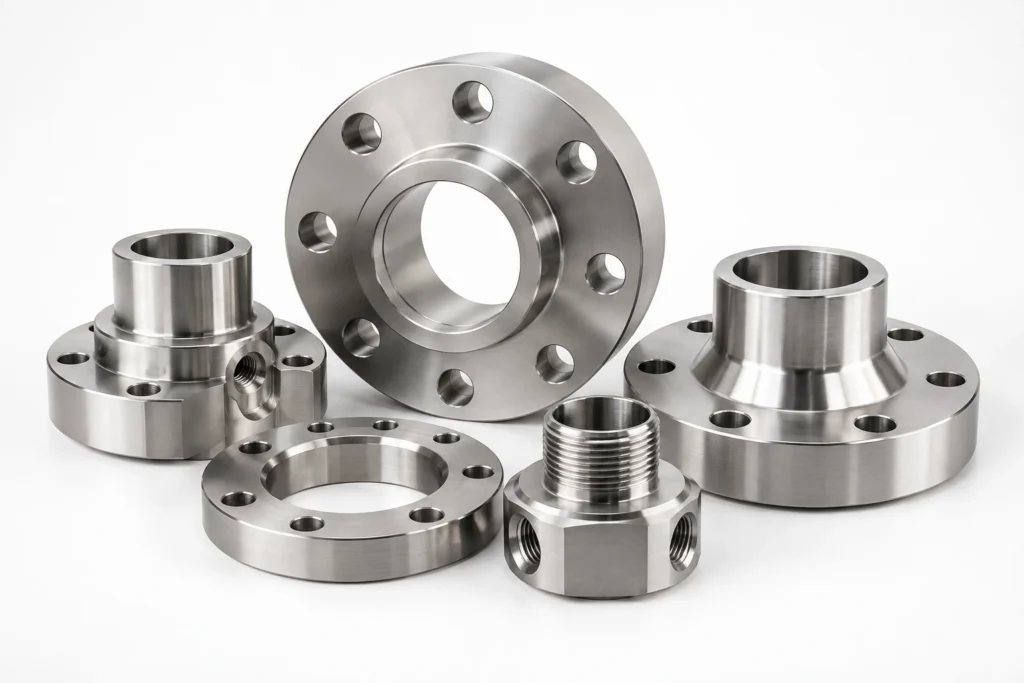 CNC machined prototype flanges and adapters for mechanical assemblies