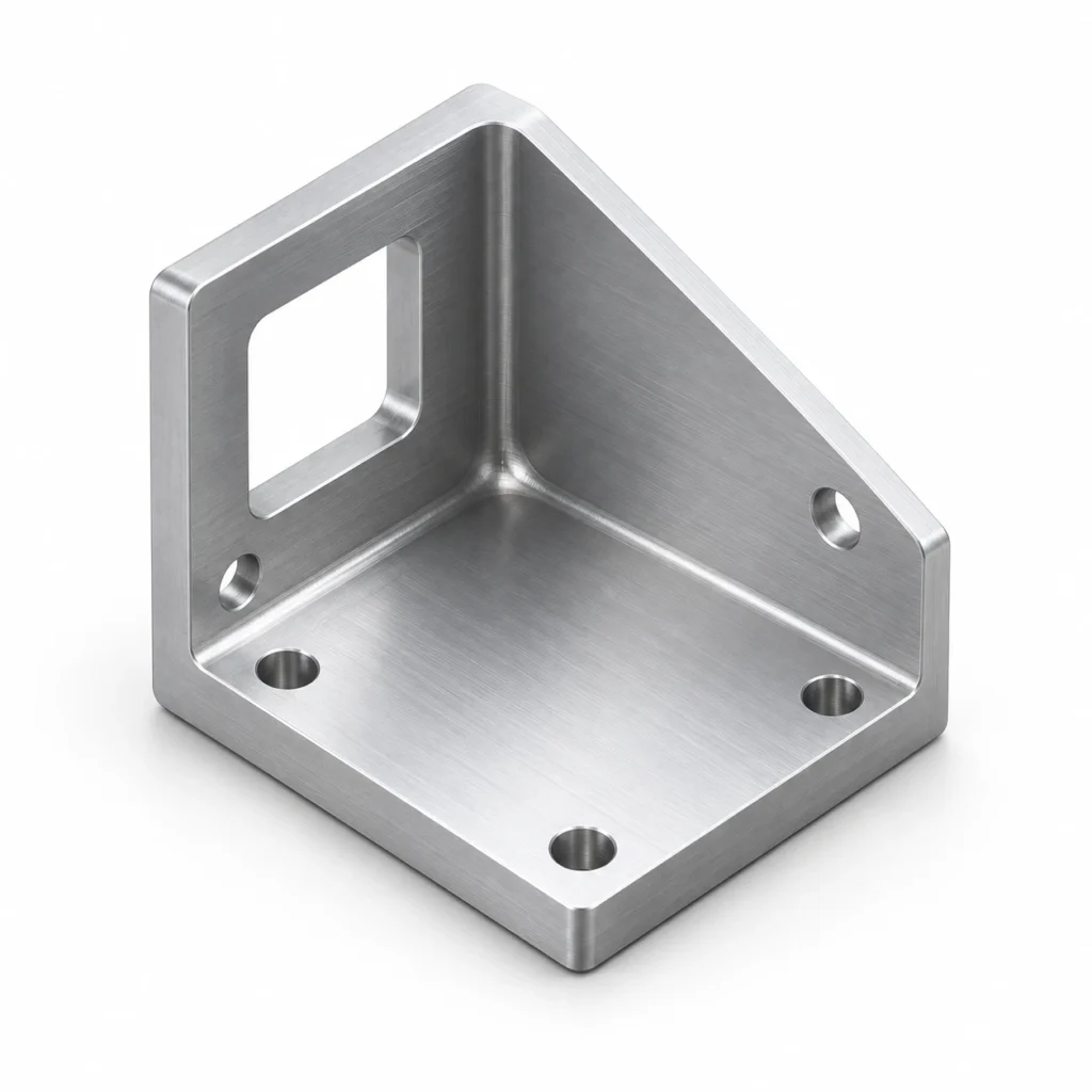 CNC machined bracket used for geometry and manufacturability review