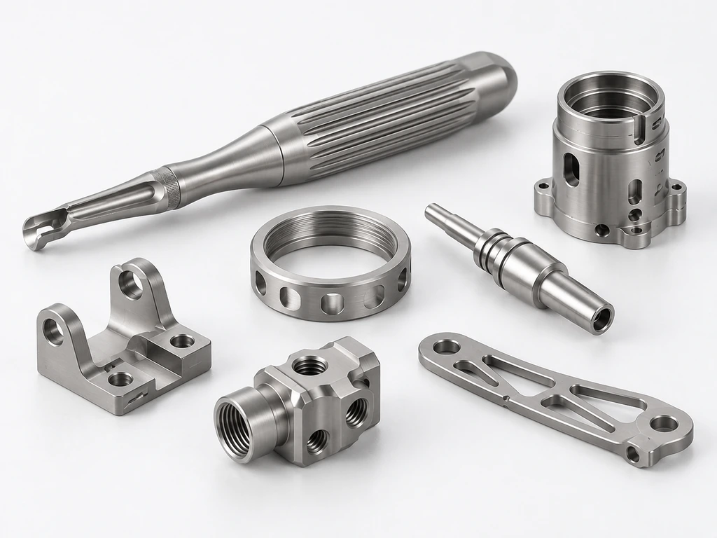Grade 23 titanium CNC machined parts for medical device components, surgical instruments, and precision applications