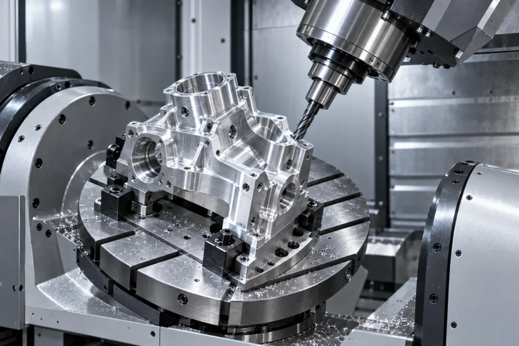 5-axis CNC machining of complex industrial automation components
