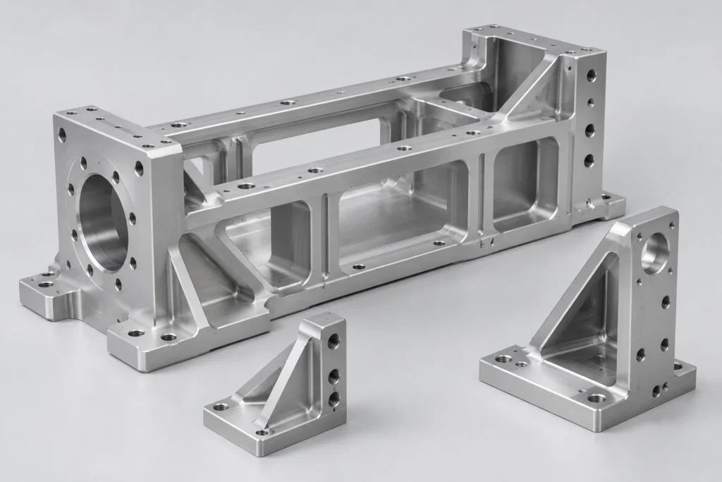 CNC machined machine frames and structural parts for industrial automation