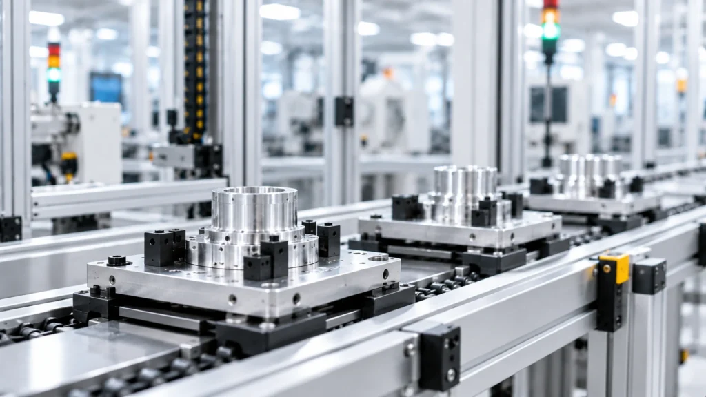 Material handling and conveyor system using precision machined components