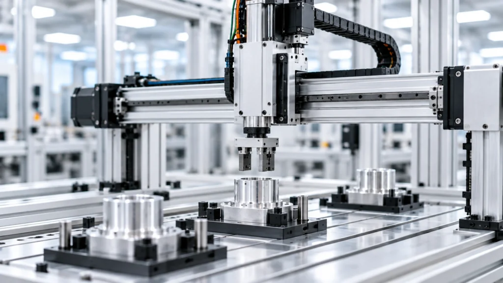 Motion and positioning system with precision CNC machined components