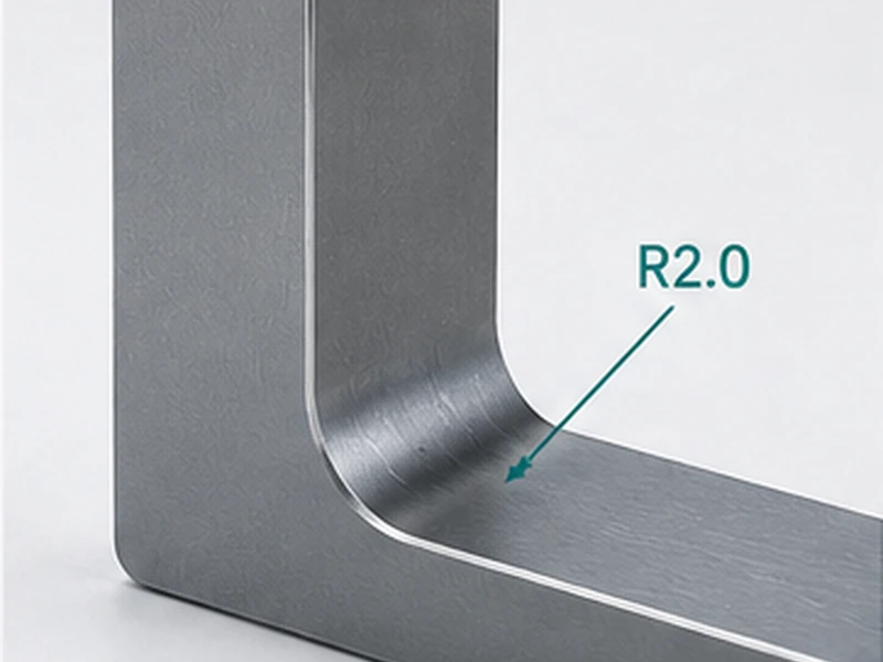 CNC machined internal corner showing radius design