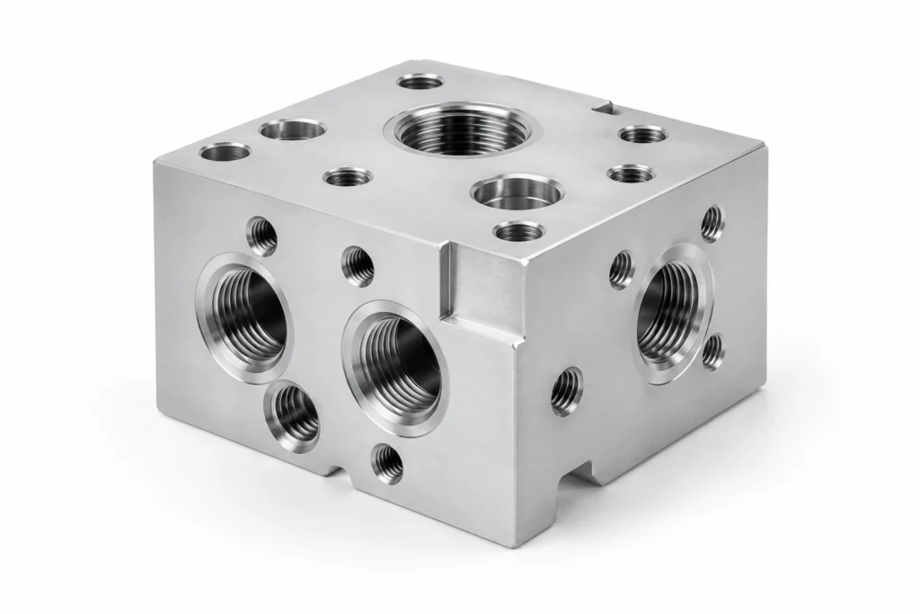 Precision CNC machined manifold blocks for prototype applications