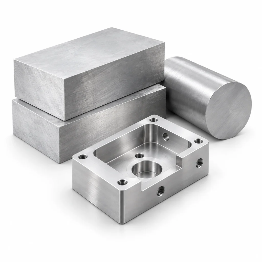 Metal stock and machined parts used for material and process review