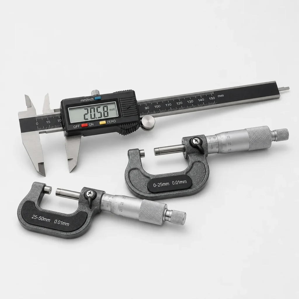 Micrometers and calipers for CNC part inspection