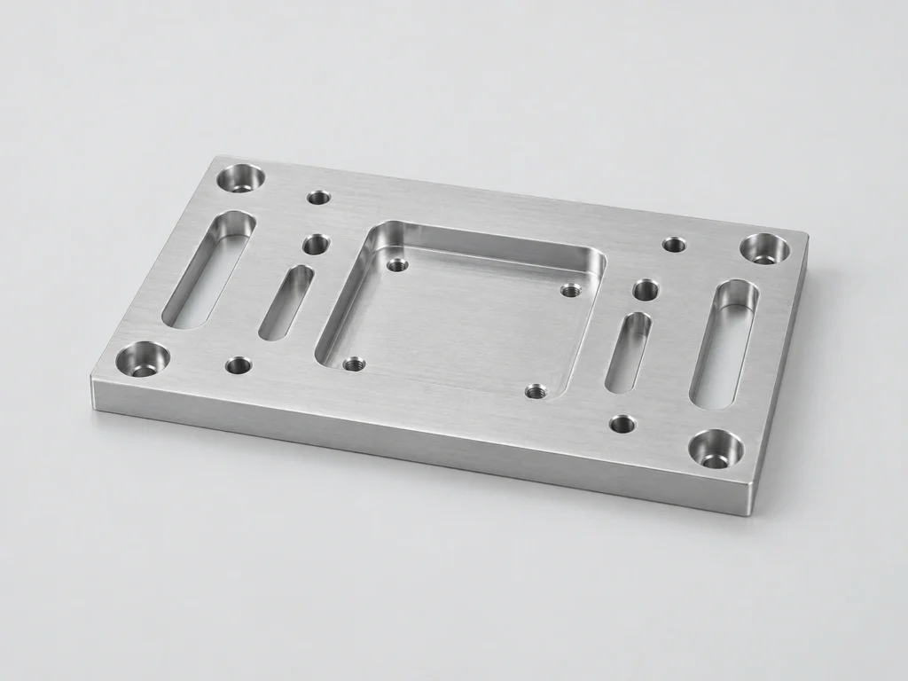 CNC milled aluminum precision mounting plate