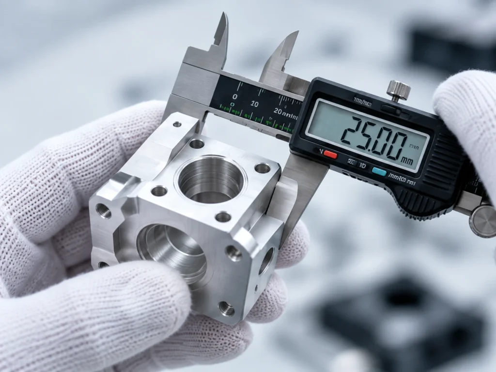Dimensional inspection of a CNC prototype during design verification
