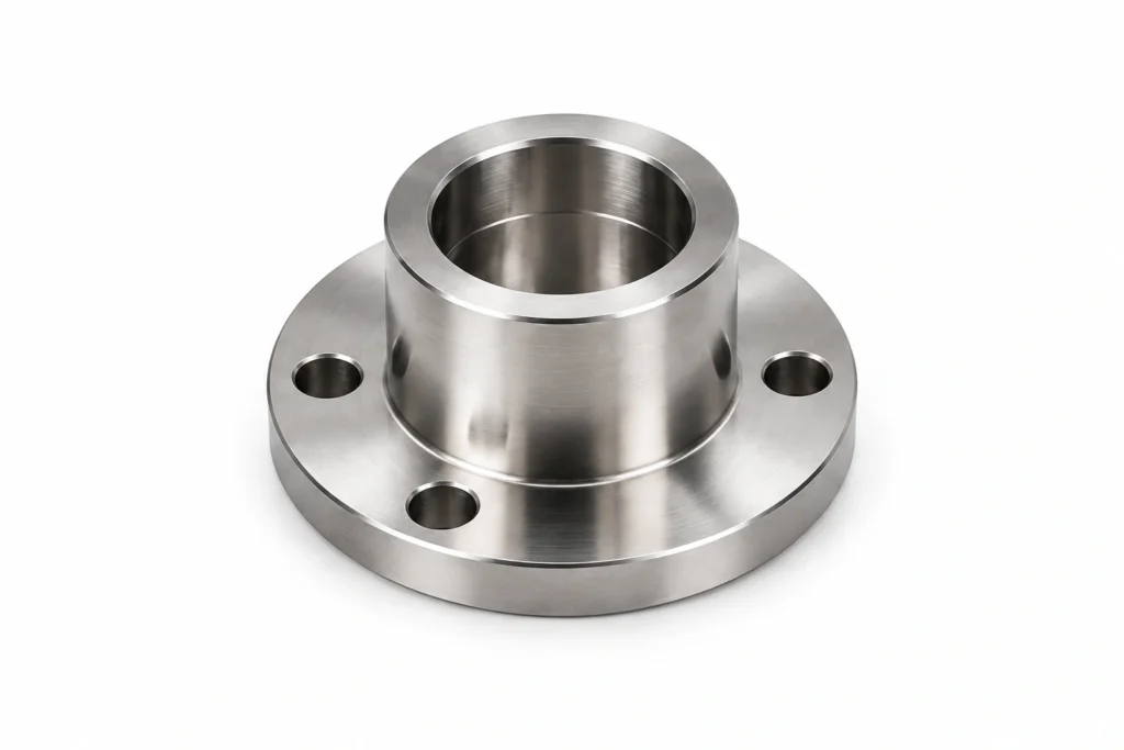 CNC machined stainless steel flange with precision holes