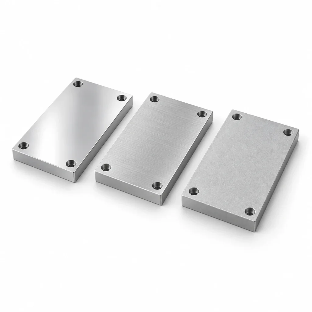 Machined metal samples used for CNC surface finish review
