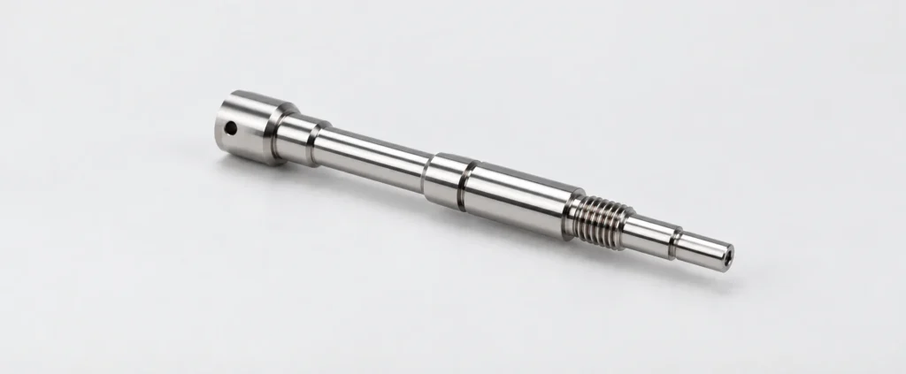 Electropolished stainless steel Swiss-machined precision shaft