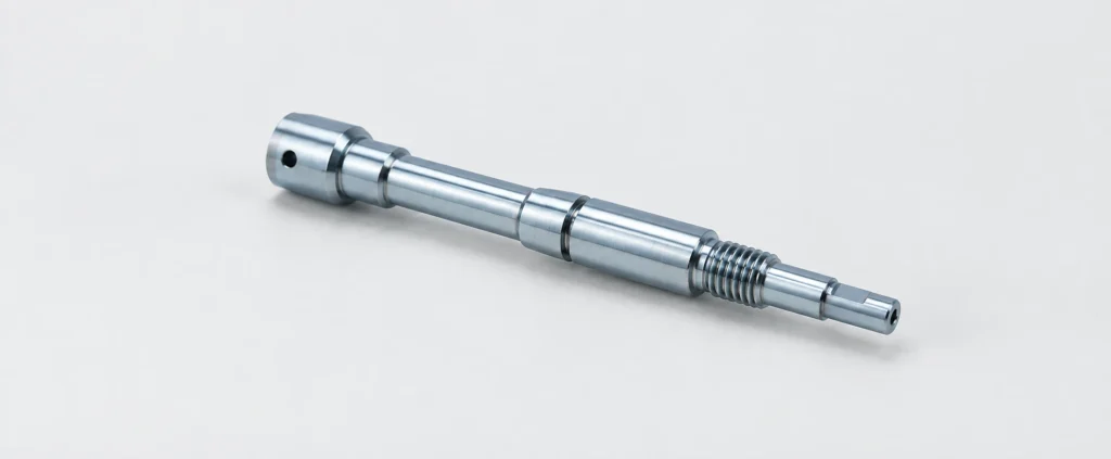 Zinc plated steel Swiss-machined precision shaft